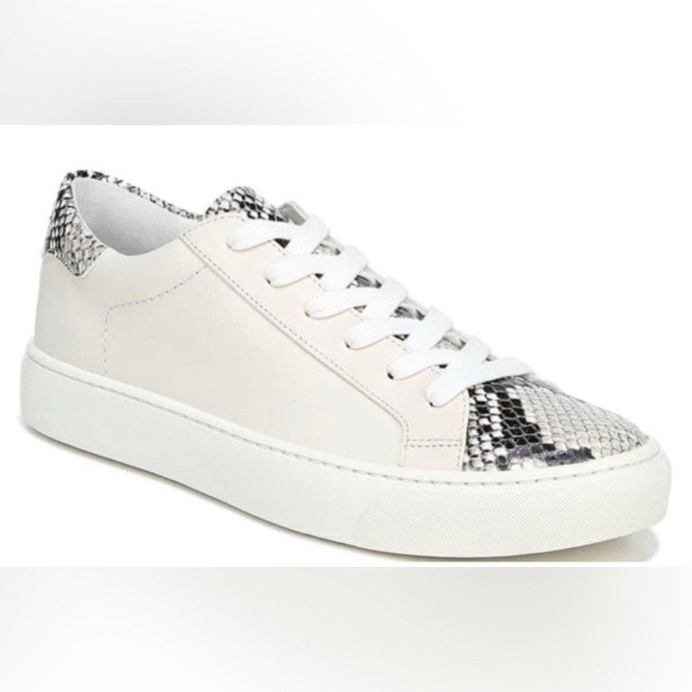 Veronica Beard Bibi Leather Python Print Sneakers - image 1